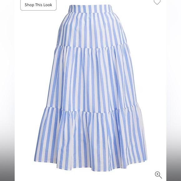 J. Crew Striped Blue and White Women's Skirt 2x NWT - Picture 5 of 9